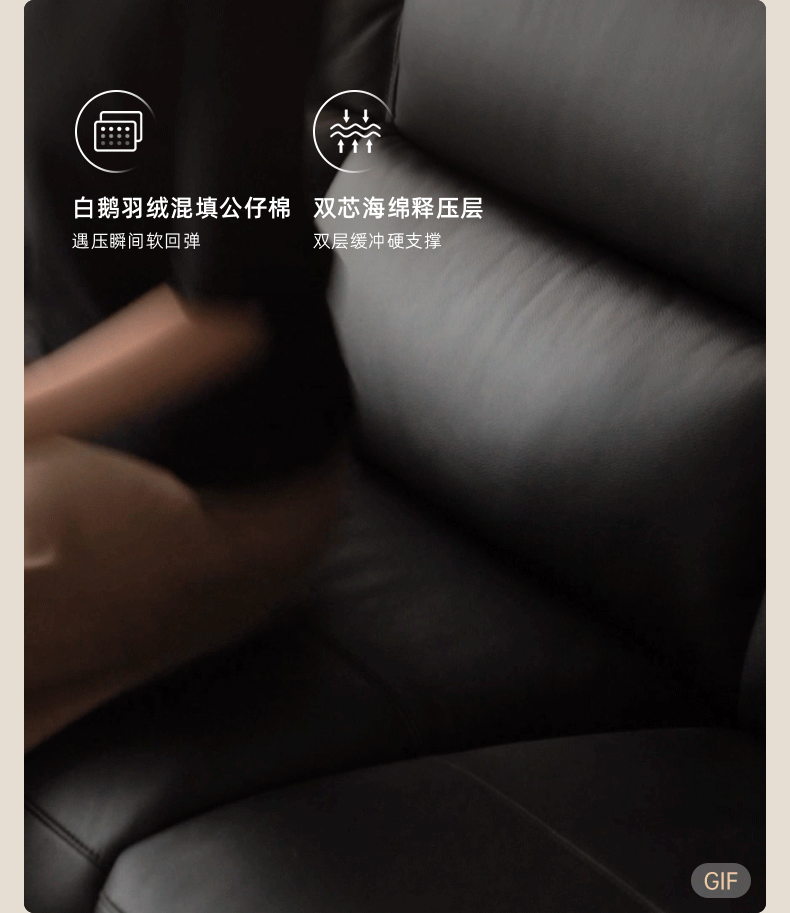 Genuine Leather Sofa Italian Light Luxury Tofu Block Sofa