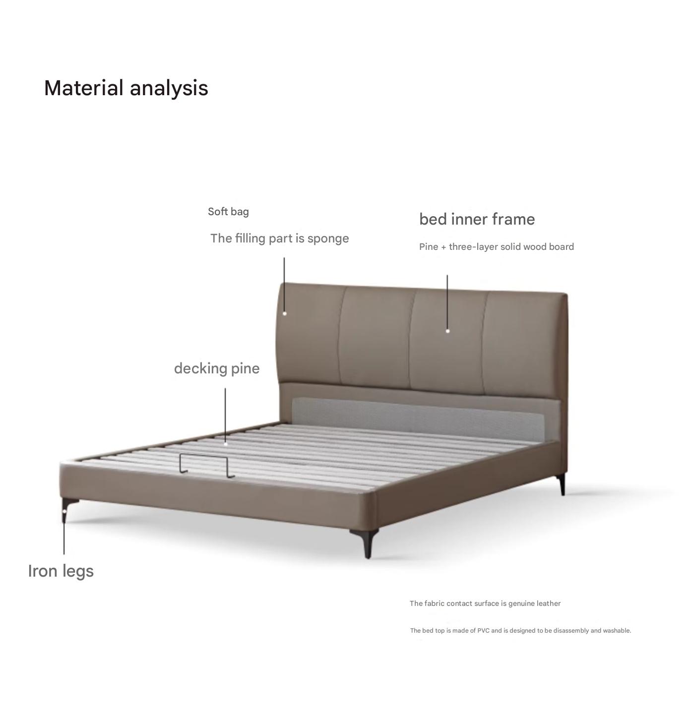 Leather Curved Design Bed