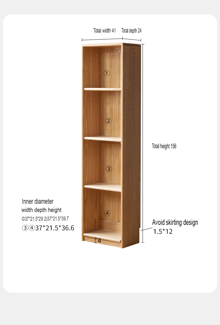 Oak, Beech Solid Wood Children's Ctudy Desk Bookshelf Integrated