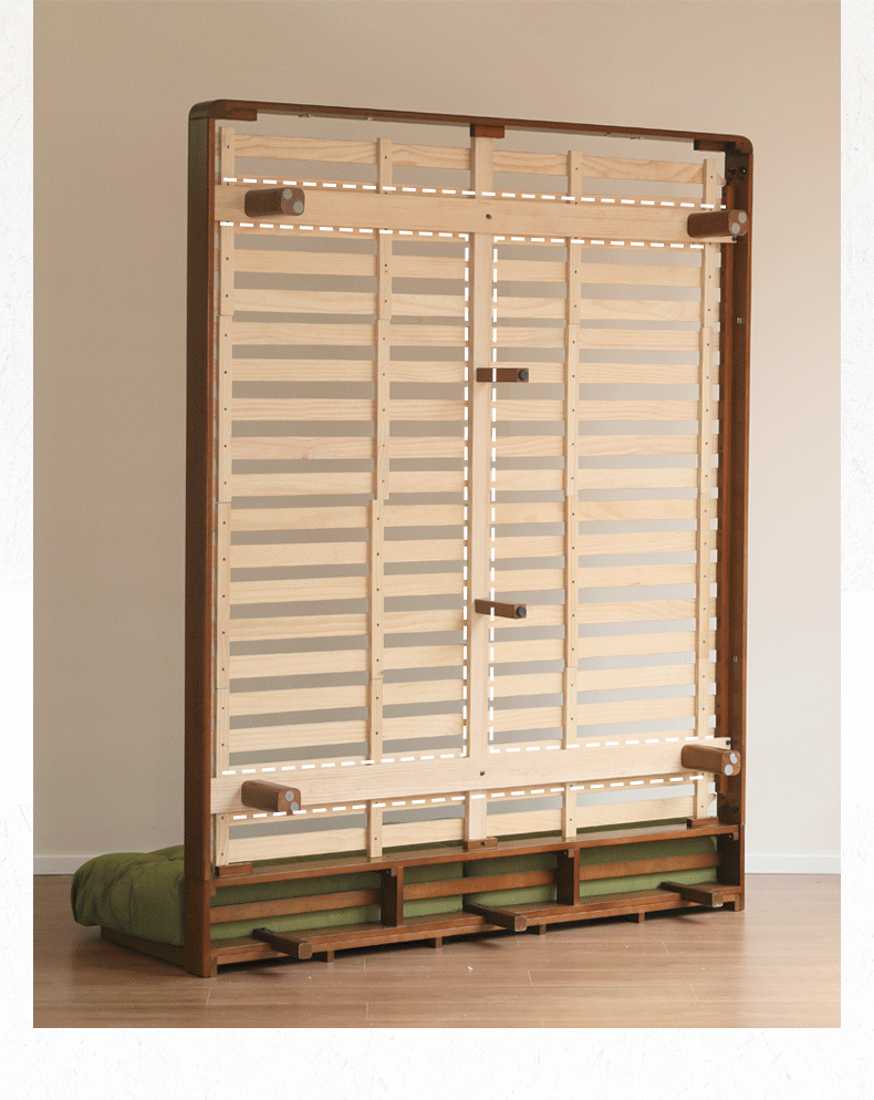 Poplar, Oak solid wood vintage soft retro bed