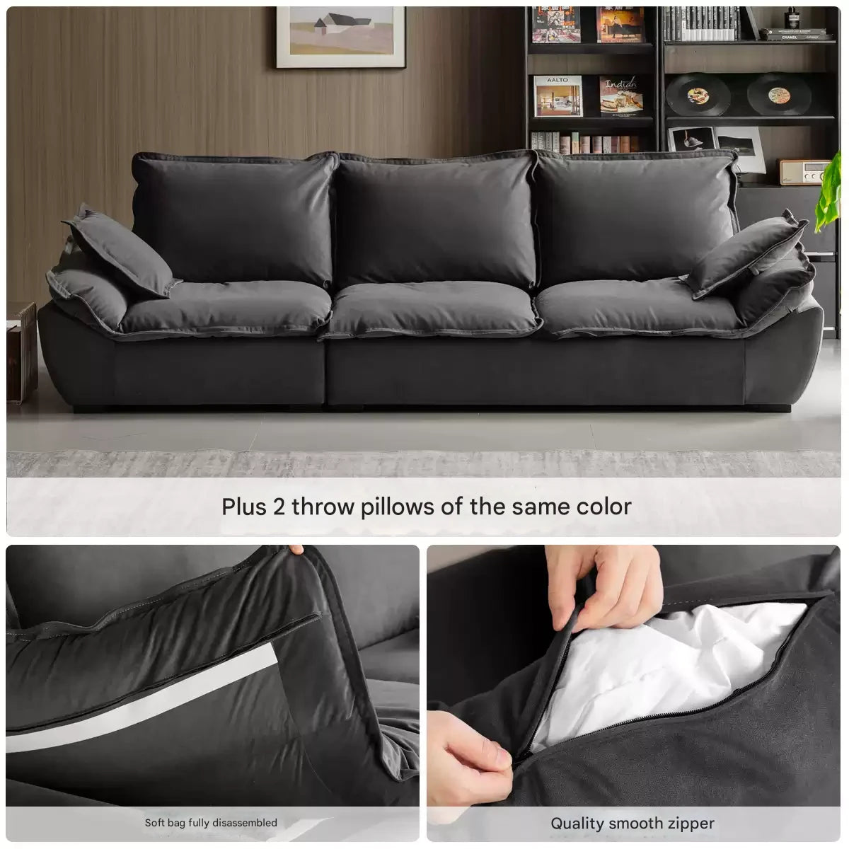 Fabric Coastal-style scratch-resistant sofa