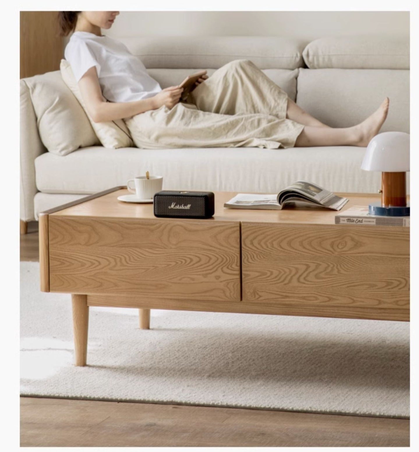 Ash Solid Wood Luxury Coffee Table