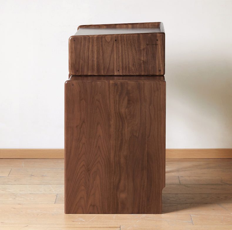 Black Walnut Solid Wood Dressing Table Cabinet Integrated.
