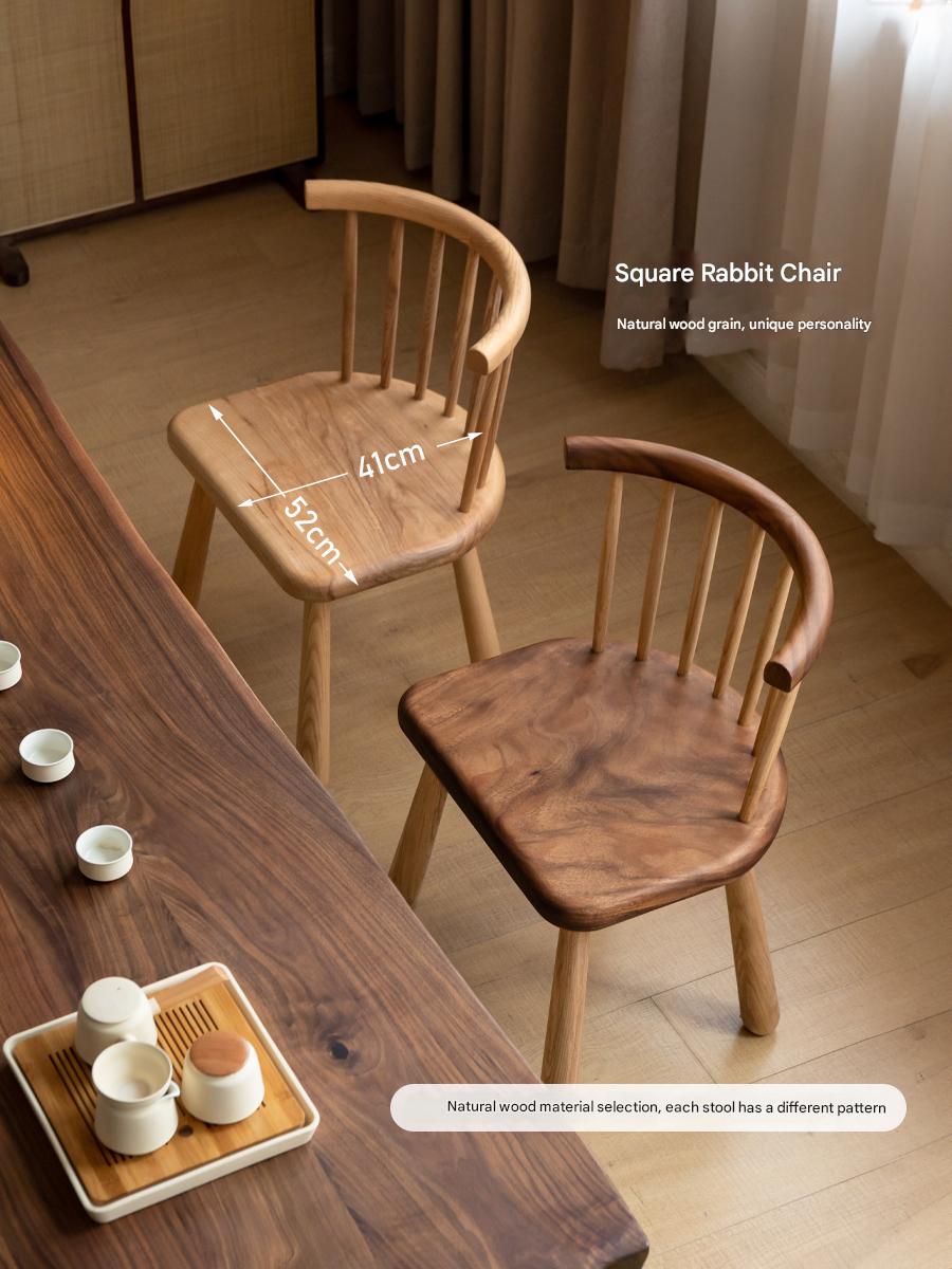 South American Walnut, Black Walnut, Ash Solid Wood Side Chair Small Stool