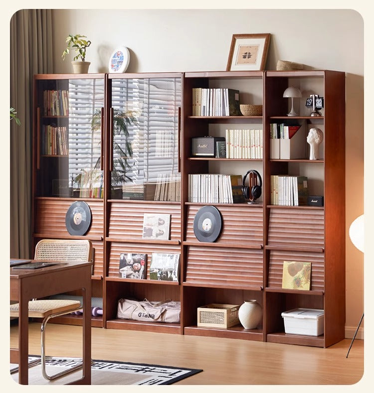 Rubber Solid Wood Bookcase Household Storage.