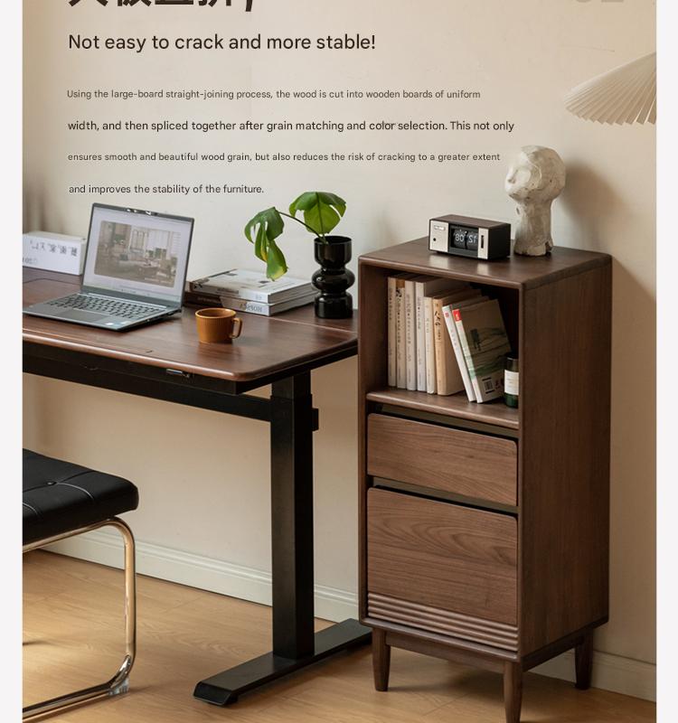 Black Walnut, Oak, Solid Longan Hardwood , Cherry Solid Wood Modern Side Cabinet