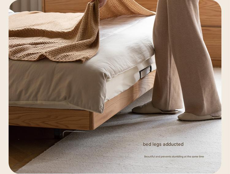 Oak Solid Wood Modern Simple Soft Leaning Bed