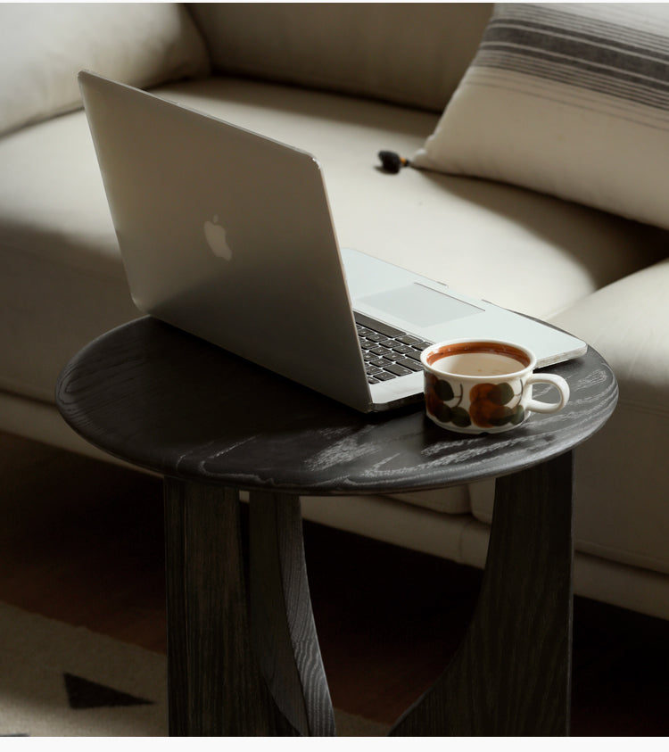 Oak Solid Wood Curved Leg Side Table