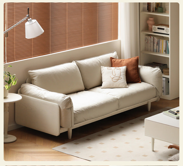 Oak Solid Wood Cream Style Sofa.