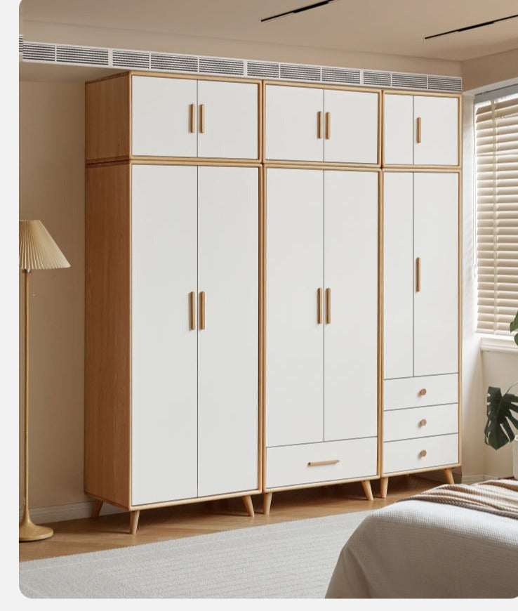 Beech Solid Wood Wardrobe Combination.