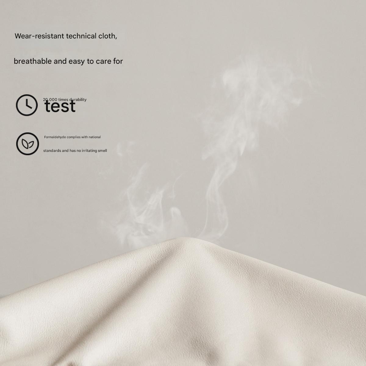 Fabric Nordic simple soft bed cream style