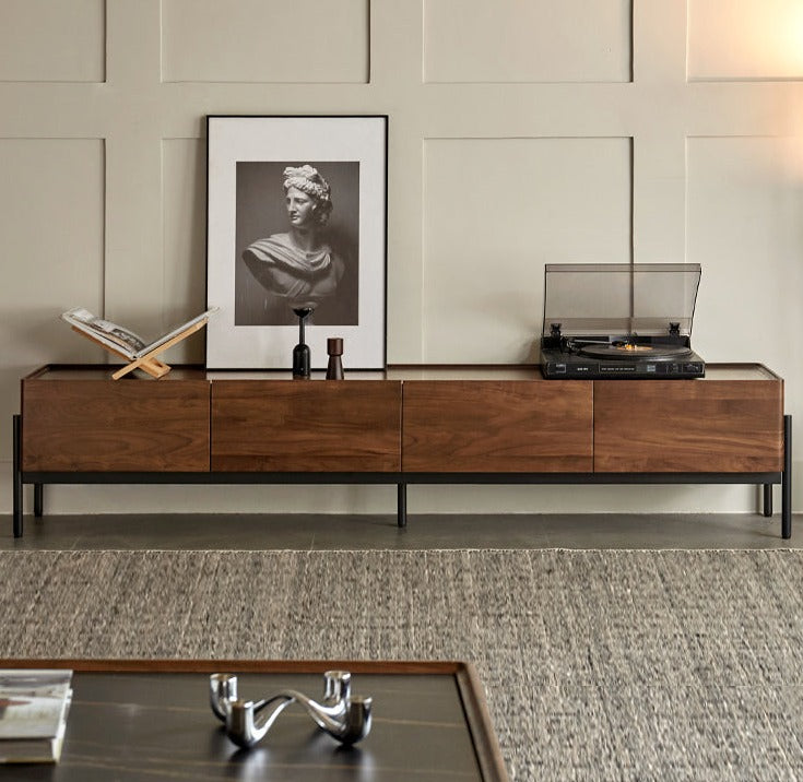 Black Walnut Solid Wood TV Stand.