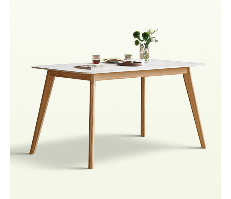 Solid RubberWood, Oak Solid Wood Rock Modern Dining Table