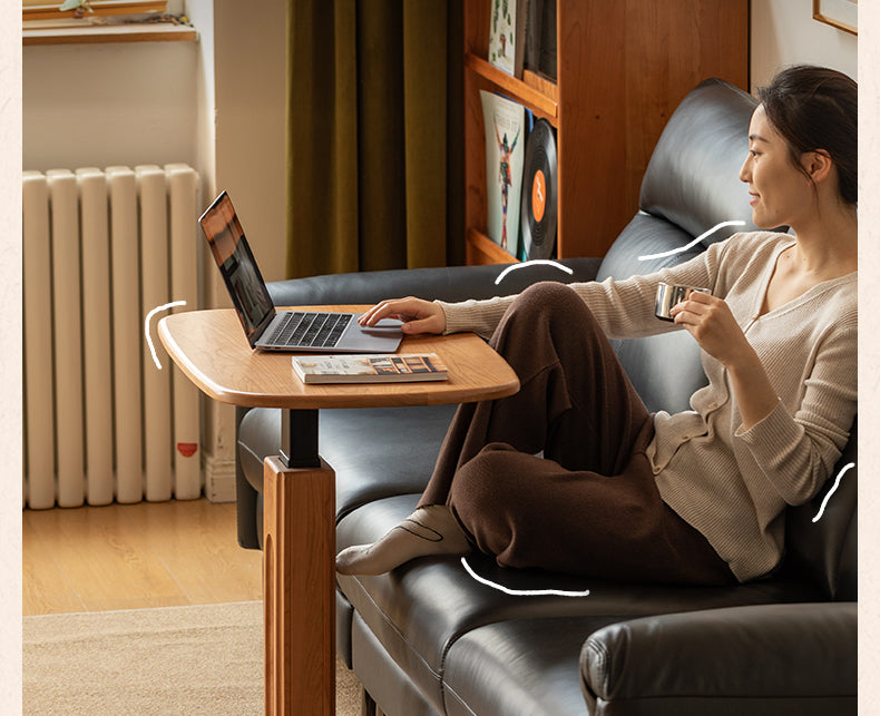 Cherry, Oak Solid Wood Lift Side Table