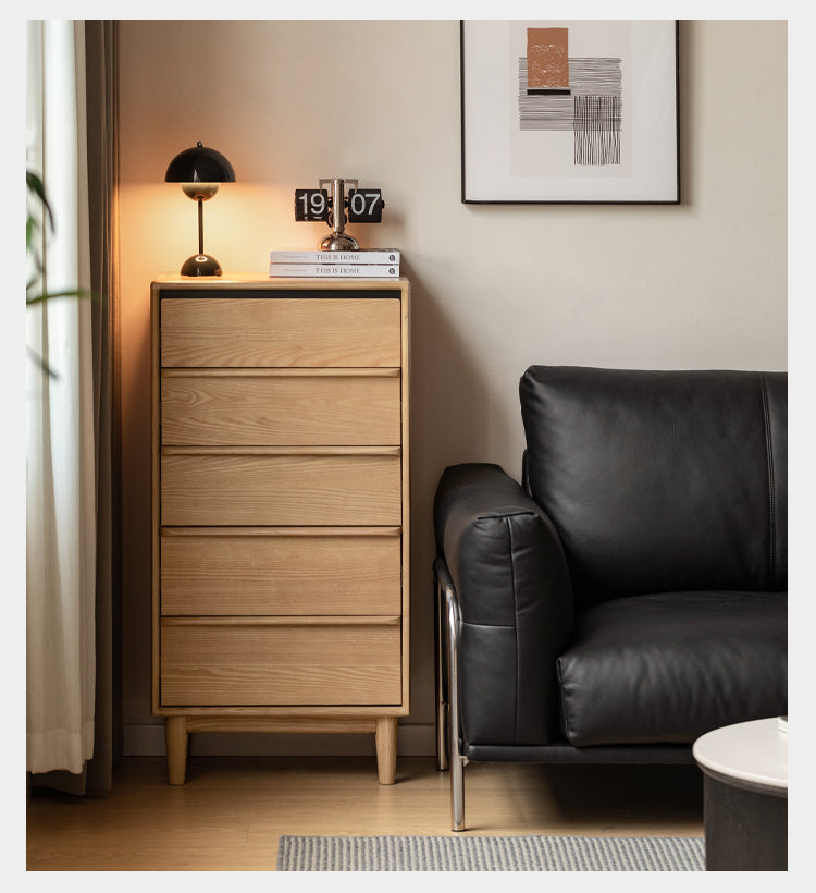 Ash Solid Wood Modern Drawer Cabinet