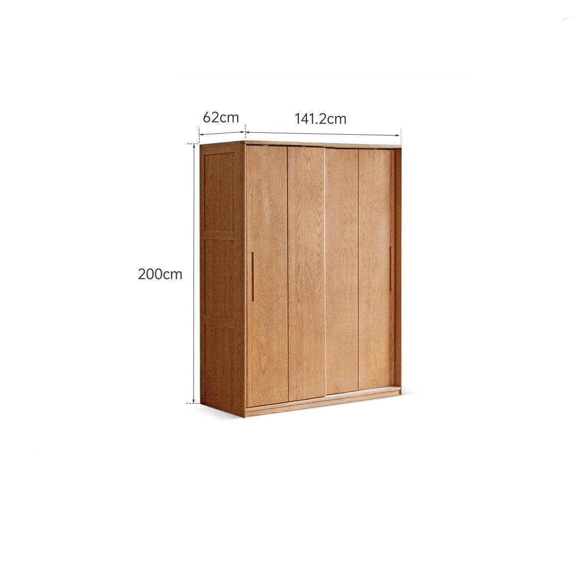 Oak, Ash Solid Wood Wardrobe Sliding Door.