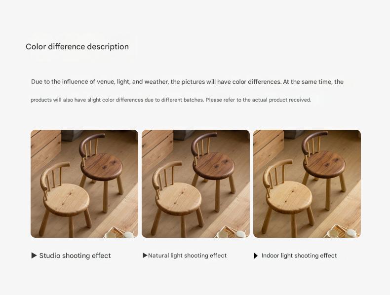 South American Walnut, Black Walnut, Ash Solid Wood Side Chair Small Stool