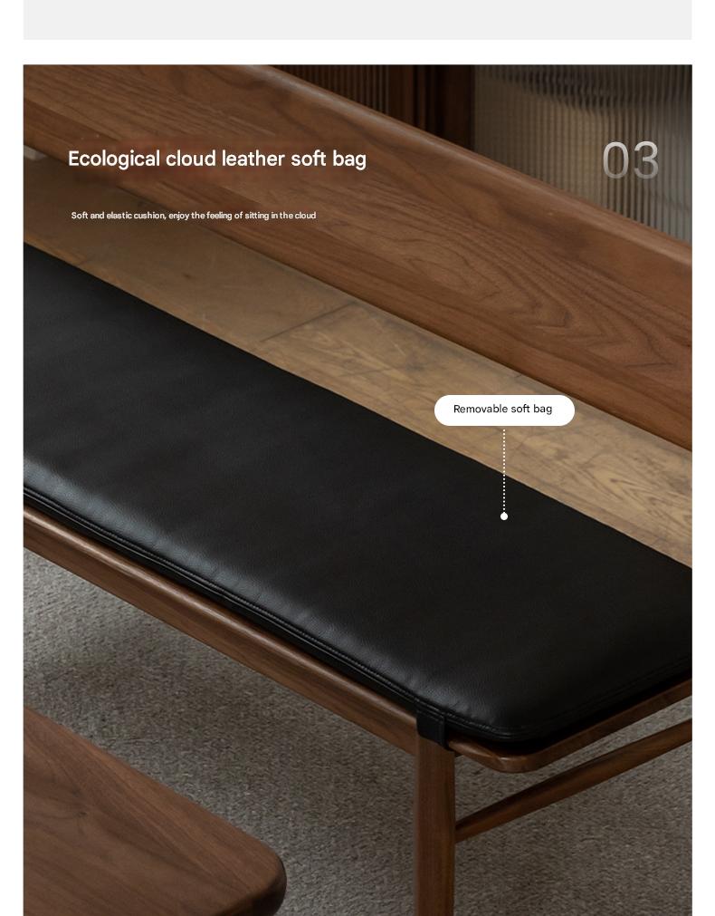 Black Walnut Solid Wood Long Bench