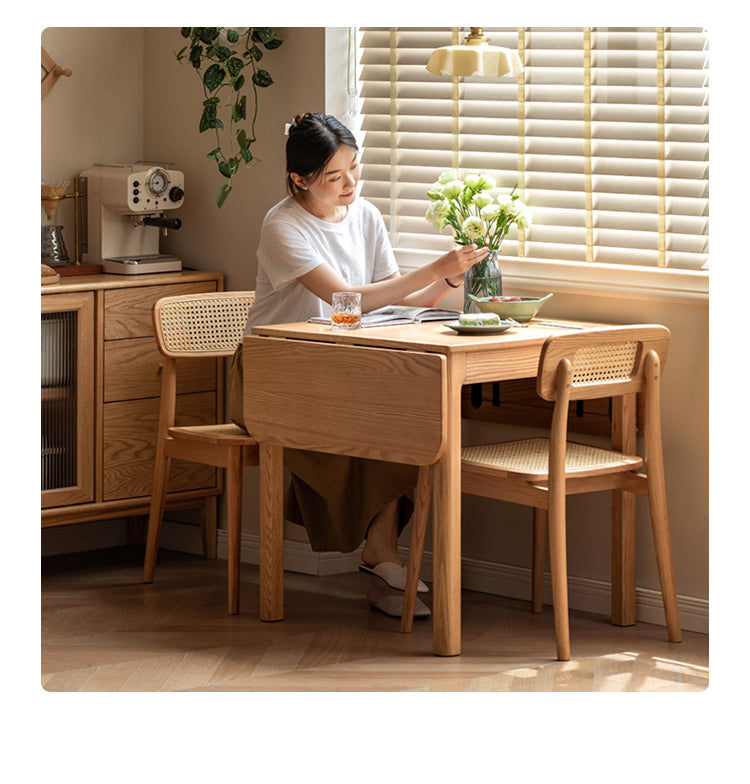Oak Solid Wood Folding Dining Table