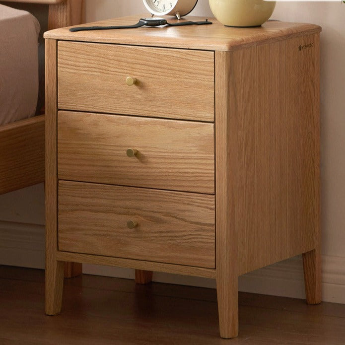 Solid RubberWood, Oak Solid Wood Modern Nightstand)