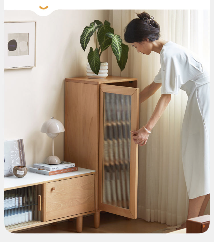 Beech Solid Wood Nordic Side Cabinet