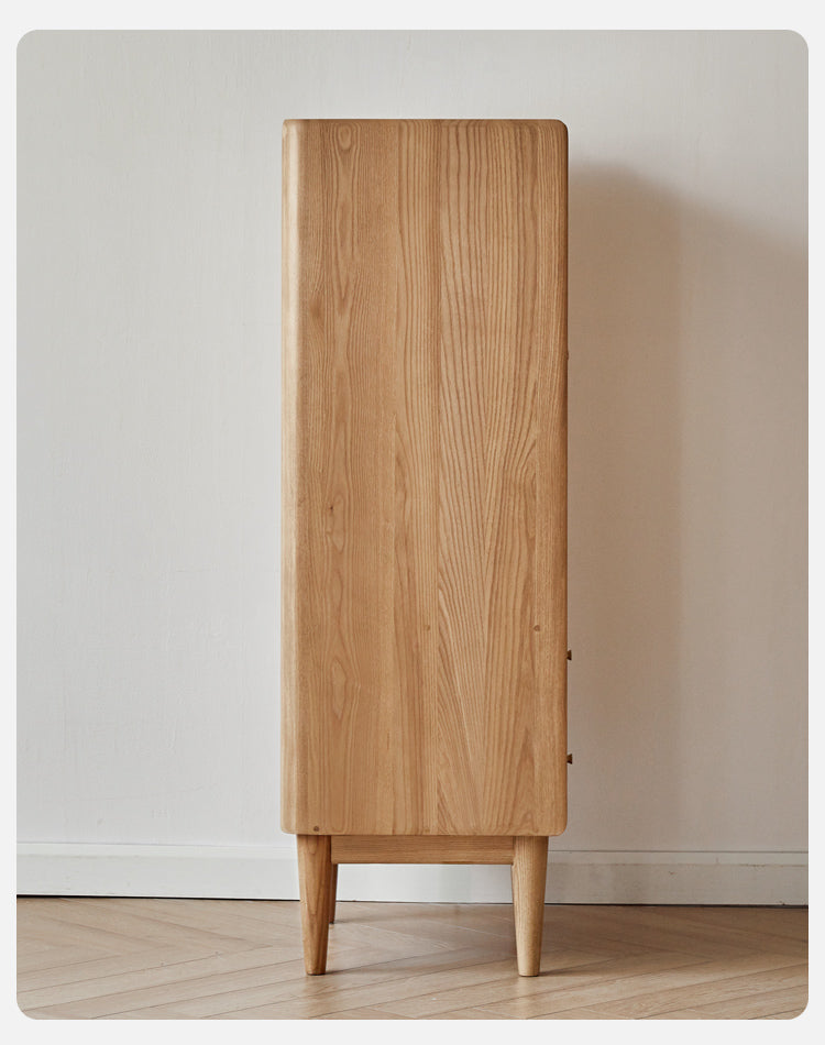 Ash Solid Wood Side Cabinet Storage.