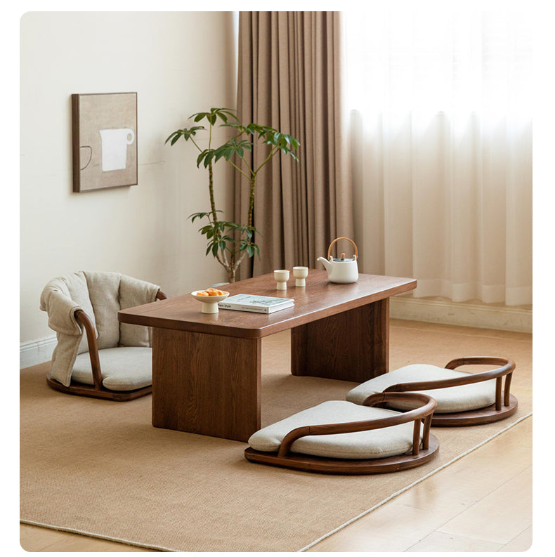 Black Walnut, Ash Solid Wood Tatami Soft Backrest Meditation Chair