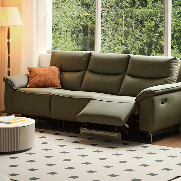 Leather Electric Head Layer Leather Adjustable Function Sofa.