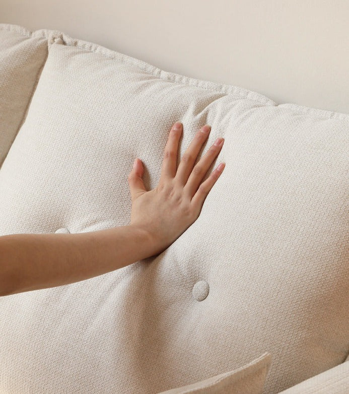 Fabric White Cream Style Sofa.