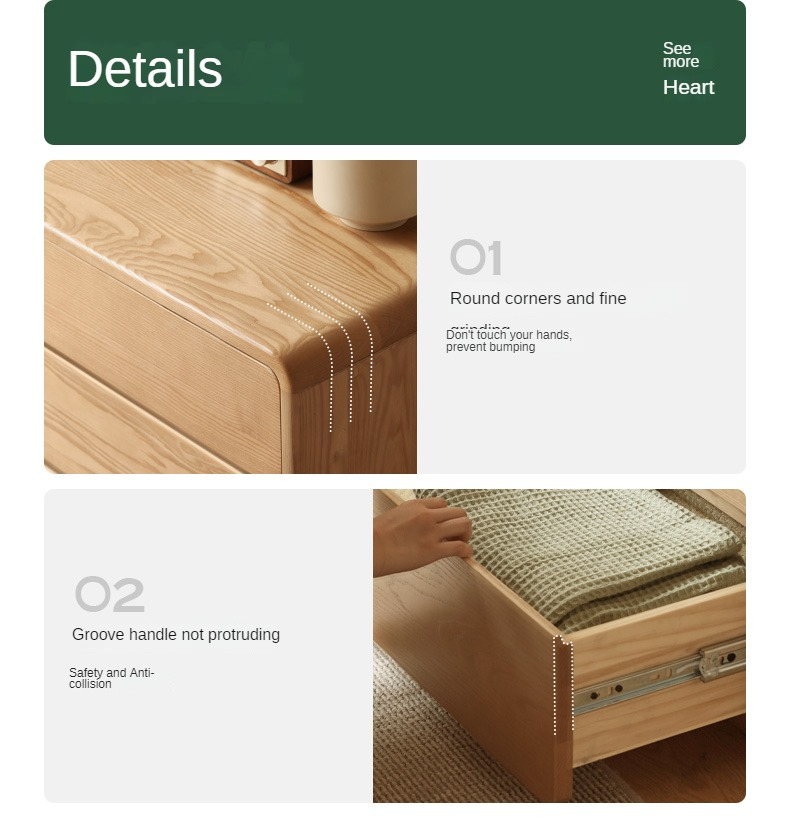 Ash Solid Wood Telescopic Dressing Table Integrated Storage.