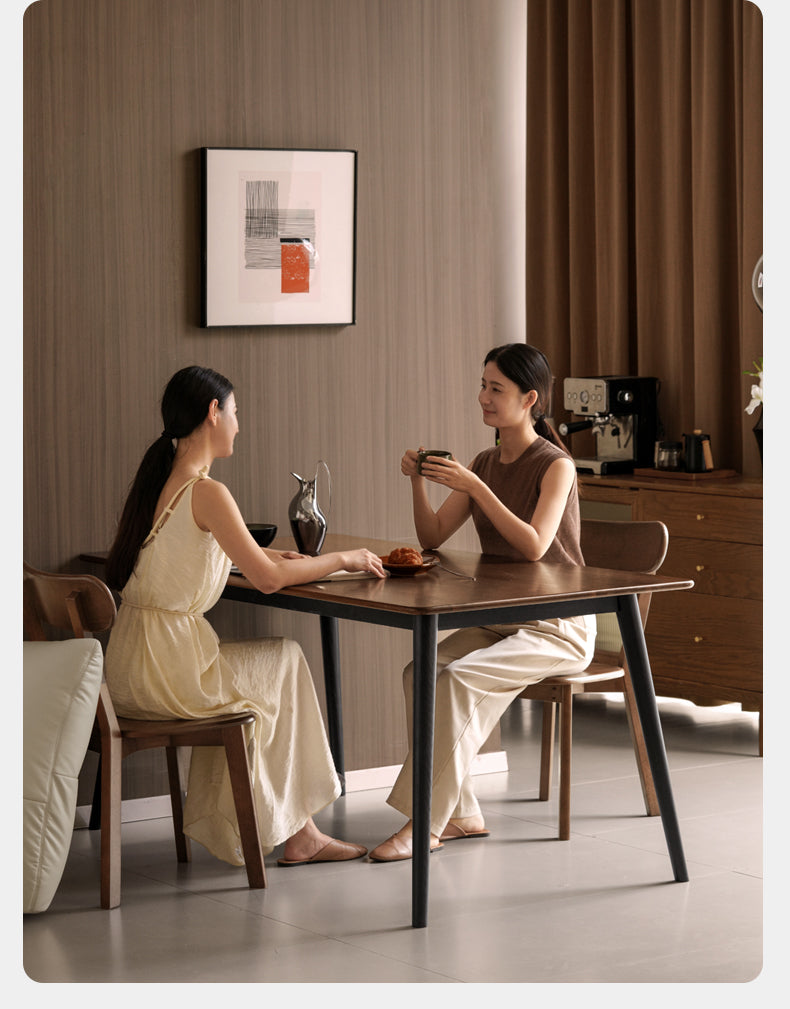 Black Walnut Solid Wood Italian Light Luxury Dining Table