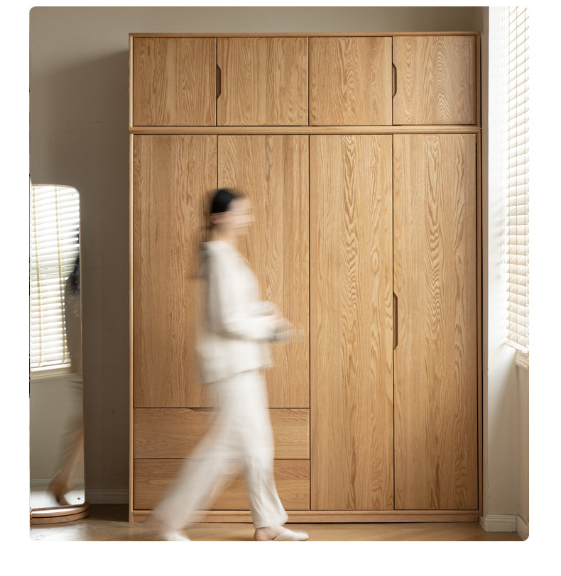 Oak, Ash Solid Wood Scandinavian Wardrobe.