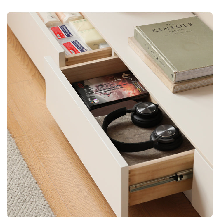Poplar Solid Wood Floor Rock Plate TV Cabinet.