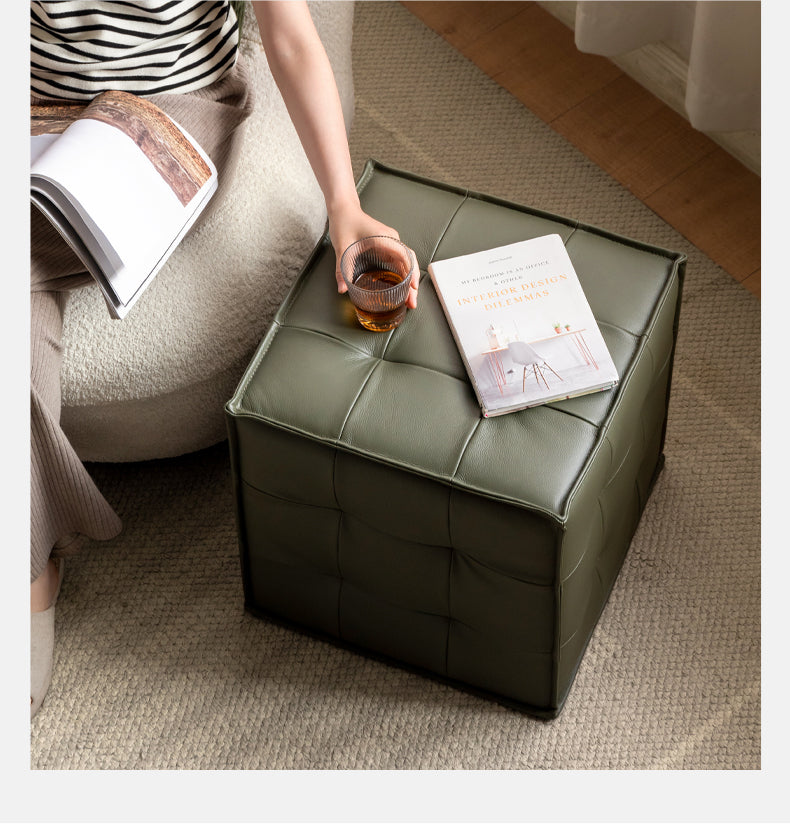 Genuine Leather Modern Makeup Stool footstool