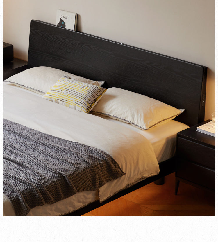 Oak Solid Wood Luminous Suspended Bed