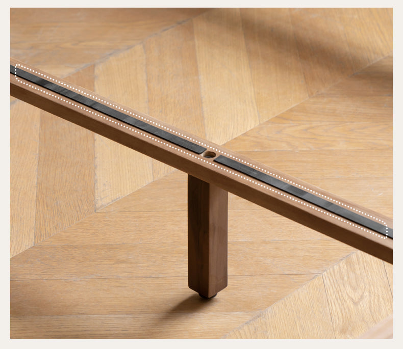 Black Walnut, Oak Solid Wood Floating Bed
