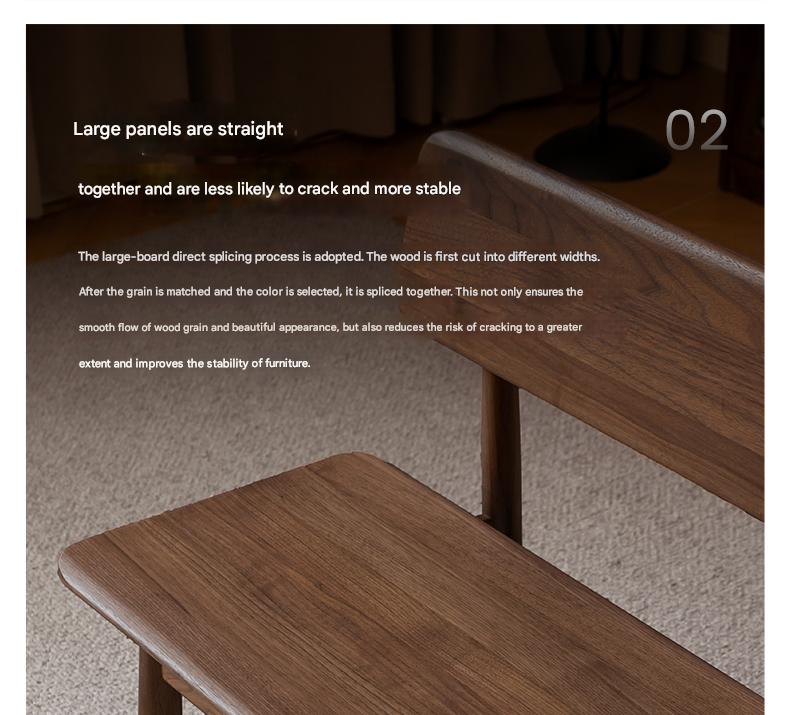 Black Walnut Solid Wood Long Bench