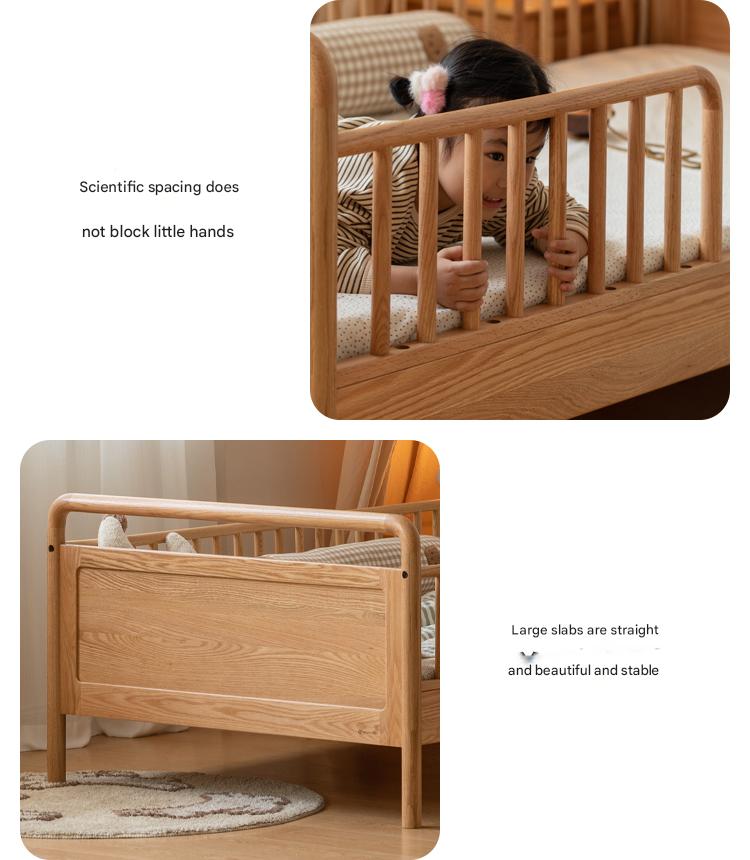 Oak Solid Wood Multi-functional Toddler Bed