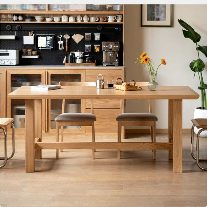 Oak, Ash, Poplar, Cherry Solid Wood Rustic Style Dining Table