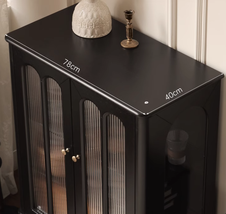 Solid Rubberwood French Retro Side Cabinet.