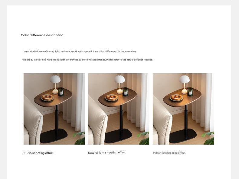 Black Walnut, Oak Solid Wood Lifting Italian Light Luxury Side Table