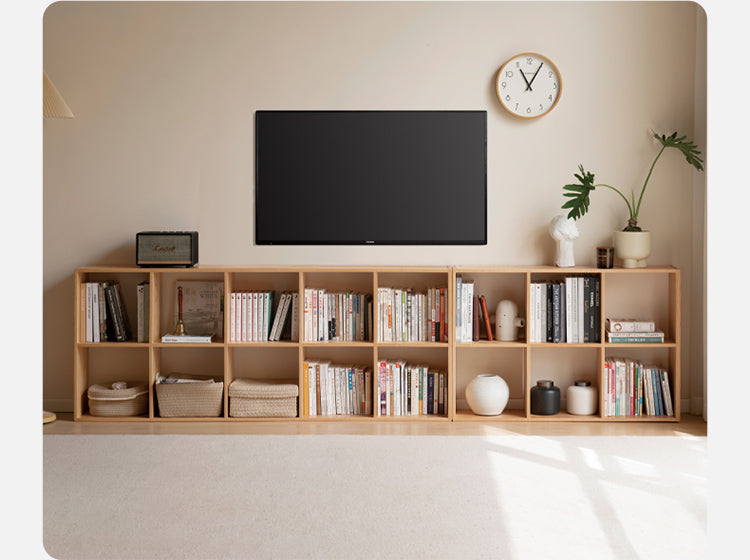 Beech, Oak Solid Wood Bookshelf Bookcase Free Combination