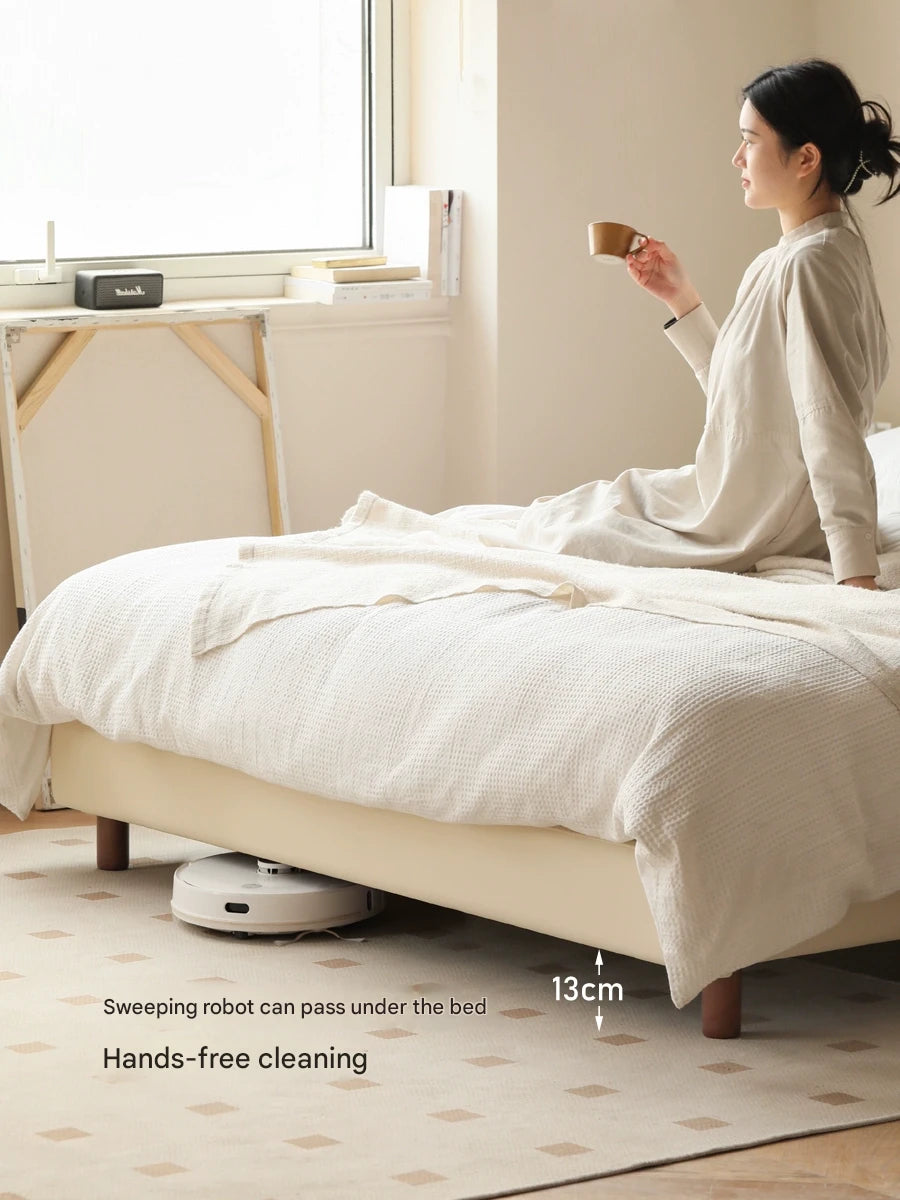 Organic Leather Art Bed Cream Cloud Soft