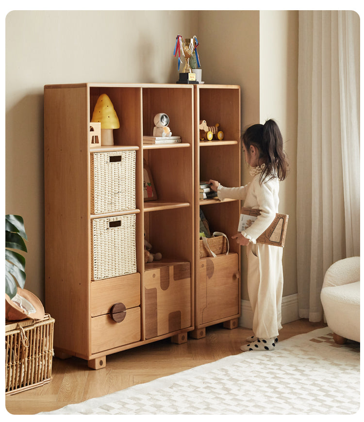 Beech Solid Wood Floor Children's Bookcase
