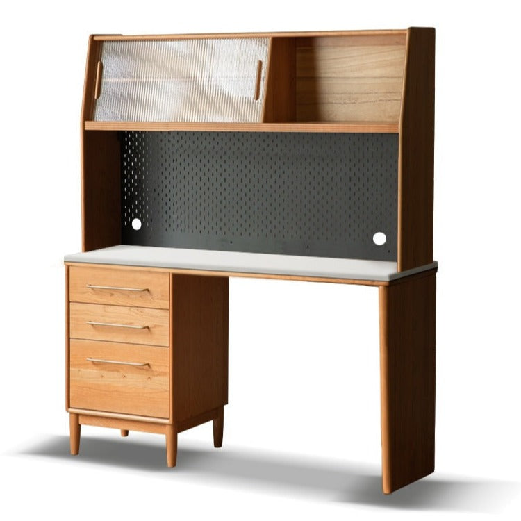 Cherry, Oak Solid Wood, Solid RubberWood Japanese Style Buffet Cabinet