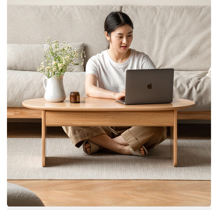 Oak, Beech Solid Wood Storage Coffee Table