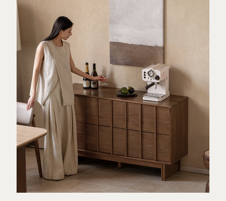 Black Walnut Solid Wood Wabi-Sabi Style Chest Of Drawers