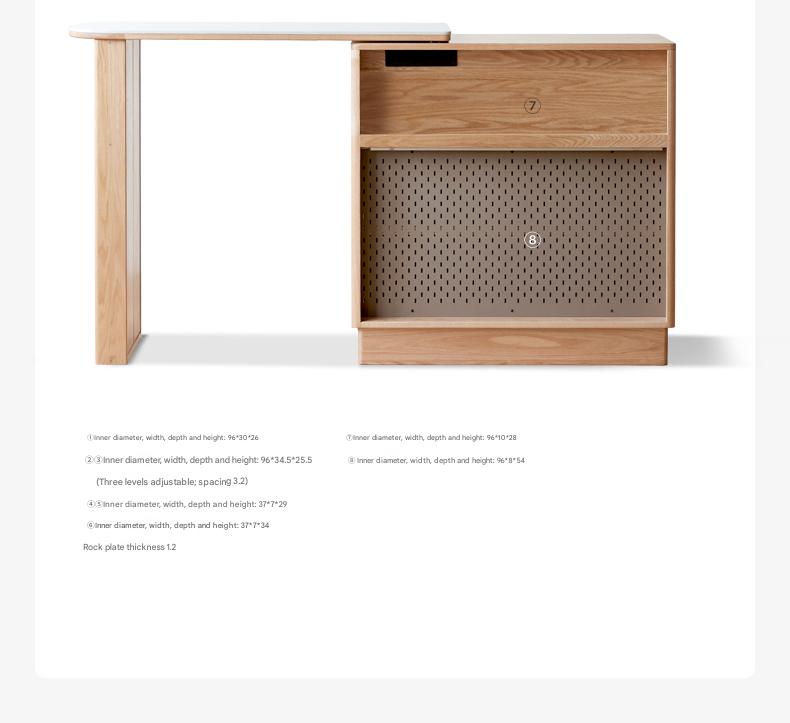 Oak Solid Wood Retractable Rock Plate Bar Table