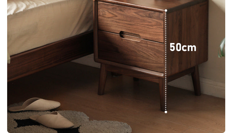 Black Walnut, Sandalwood Solid Wood Nightstand Storage)