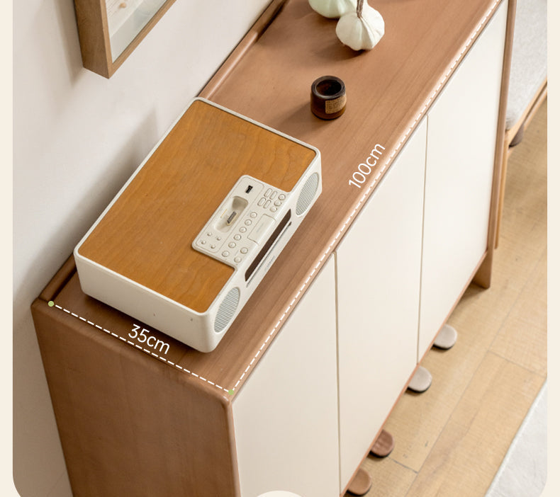 Poplar, Rubber Solid Wood Shoe Cabinet.